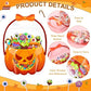 🔥🍬🎃 Bolsas de Regalos de Halloween: Bolsas Transparentes de Calabaza con Cierre Hermético 🎁