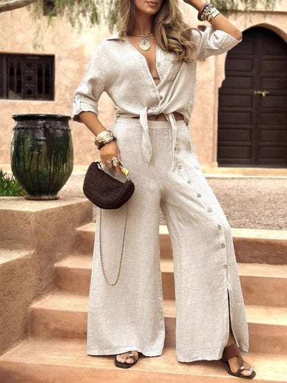 ⏳💃Elegantes 2-teiliges Set für Damen in Uni-Farbe