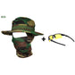 Sombrero de pesca de camuflaje 2 en 1 y envoltura de cuello de máscara