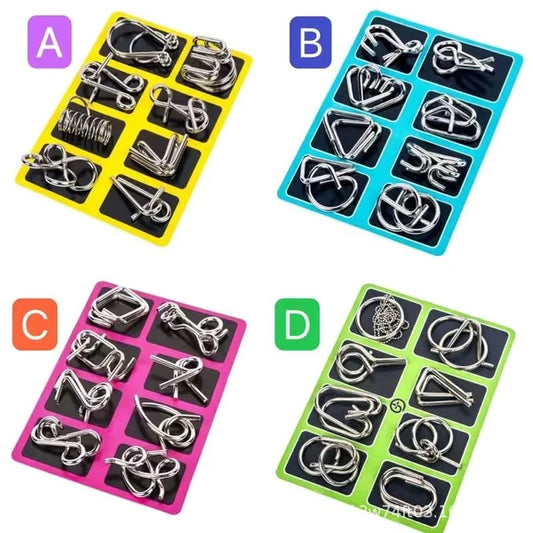 🧩 Anillo Rompecabezas de Metal (8 Piezas) - Desafío Mental con Instrucciones y Solución Incluidas, Ideal para Regalo 🎁✨