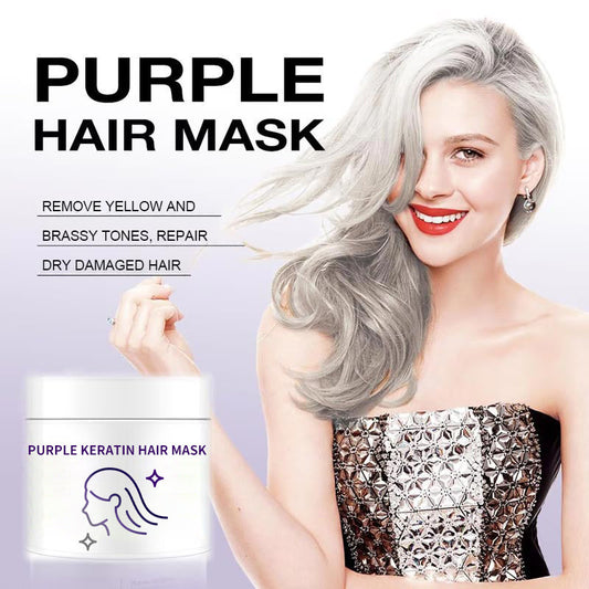 💜 Mascarilla de Keratina Purple - Hidratación Intensa para Cabello Rizado o Teñido, Recupera Suavidad y Brillo en 3 Minutos 🌿🧴
