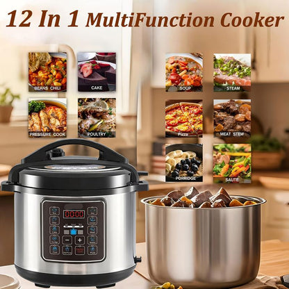 🍲 ¡50% DE DESCUENTO AHORA! ⚡ Olla Eléctrica a Presión 6L – 9 Funciones en 1, Acero Inoxidable, Rápida y Económica para Comidas Familiares Saludables 🍛