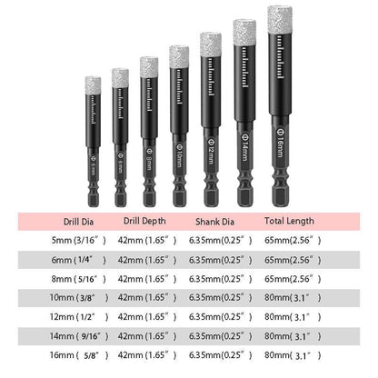 🔥50% OFF🔥Brocas de vástago hexagonal para mármol / baldosas / piedra[Juego completo] 🛠️