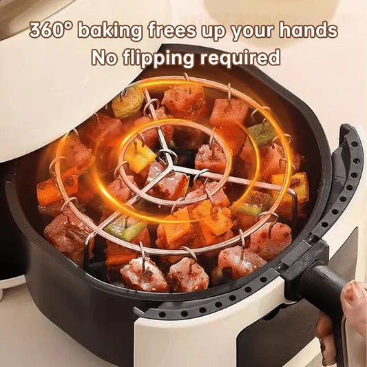 🎁 ¡OFERTA 50% DTO! 🔥 – 🥩 Parrilla Vertical para Barbacoa en Freidora de Aire + Guantes Resistentes al Calor GRATIS 🍤