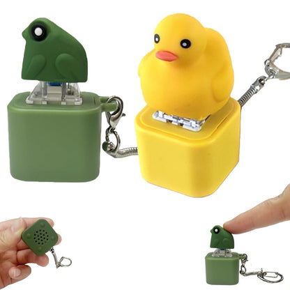 🐸 Juguete Antiestrés de Rana que Cria – Llavero Recargable de Rana que Cria, Relajante Antiestrés de Rana con Luces Coloridas, Juguete Divertido y Portátil para Aliviar la Ansiedad