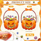 🔥🍬🎃 Bolsas de Regalos de Halloween: Bolsas Transparentes de Calabaza con Cierre Hermético 🎁