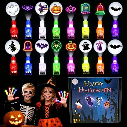 👻🎃 Kids Halloween LED Finger Lights – One-Touch Glow, Elastic Strap, Safe & Fun for Ages 3+! ✨
