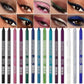 💜✨ Pack de 14 Lápices de Eyeliner Impermeables – Eyeliner en Gel de Colores con Terminaciones Metálicas y Brillantinas, Anti-Deslizamiento