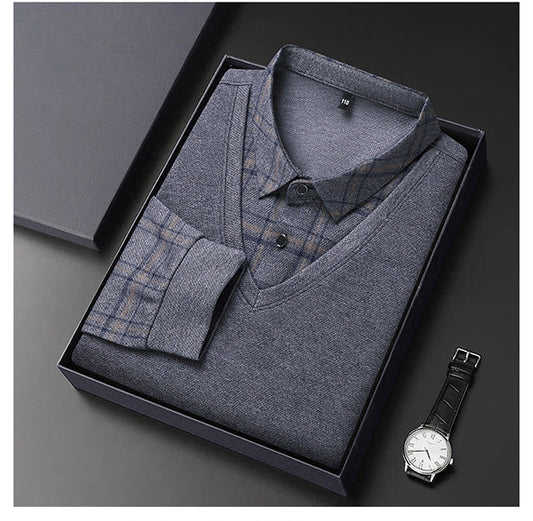 🔥💖Navidad Nuevas llegadas-50%OFF🔥🌟 Camisas Casuales de Manga Larga para Hombre de Dos Piezas 🌟