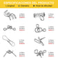 🧩 Anillo Rompecabezas de Metal (8 Piezas) - Desafío Mental con Instrucciones y Solución Incluidas, Ideal para Regalo 🎁✨