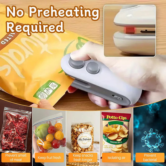 Máquina de Sellado Mini para Hogar: Sellador Manual, Portátil y de Sellado Térmico para Bolsas de Plástico de Snacks