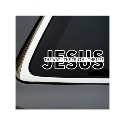 💥 ÚLTIMO DÍA DE OFERTA – 49% DE DESCUENTO💥 Jesús: El Camino, la Verdad y la Vida – Calcomanía Cristiana de Vinilo para Coche