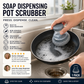 🧽 BUY 1 GET 1 FREE! 🍳 Soap-Dispensing Scrubber Brush – Press Dispense, Detachable, Durable ✨