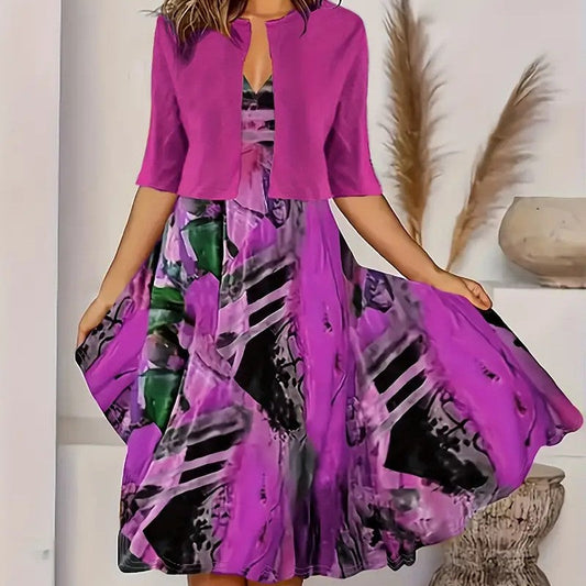 👗 ¡50% DE DESCUENTO! 🌿 Vestido elegante y ceñido de dos piezas para mujer – Top y falda coordinados, corte estilizador y look chic ✨