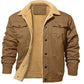 Chaqueta de Piel Blanda para Invierno con Estilo Western Retro para Hombres
