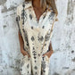 💕¡Oferta especial! 💕 Vestido holgado de manga corta con estampado y bolsillos【50% OFF】