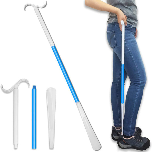 Cornetilla para Zapatos Ajustable con Descalzador de Calcetines para Adultos Mayores
