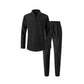 Elegante conjunto de dos piezas para hombre con top con cuello y pantalones con cordón