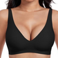 Brasier Sin Aros Push-up con Escote Profundo en V y Diseño Invisible