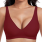 Brasier Sin Aros Push-up con Escote Profundo en V y Diseño Invisible