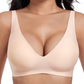 Brasier Sin Aros Push-up con Escote Profundo en V y Diseño Invisible