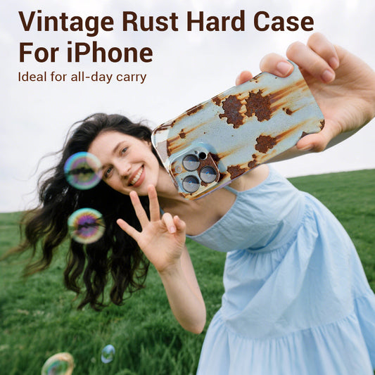 Funda rígida vintage con diseño de óxido para iPhon