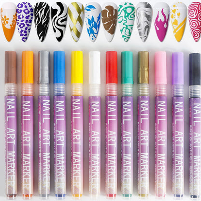 🎨Set de Plumas para Arte de Uñas de 12 Colores