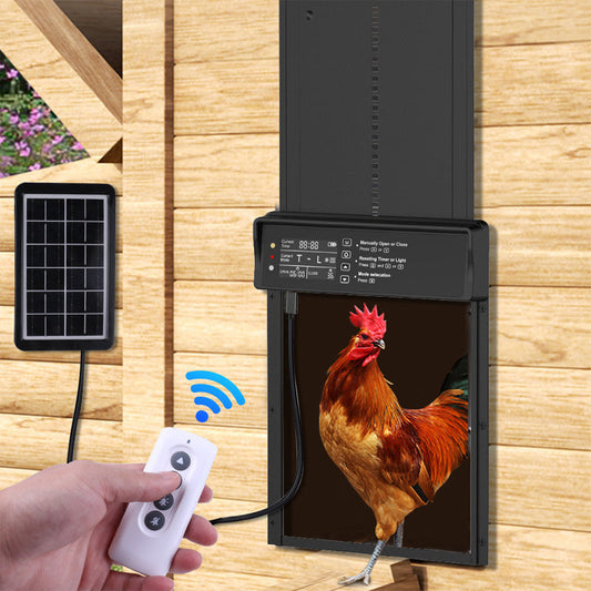 Puerta de gallinero automática solar