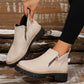 Botines de mujer con puntera redonda y cremallera latera