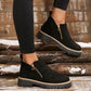Botines de mujer con puntera redonda y cremallera latera