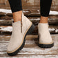 Botines de mujer con puntera redonda y cremallera latera