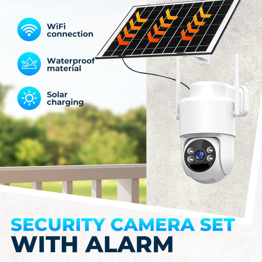 Conjunto de cámaras de seguridad inalámbricas alimentadas por energía solar con alarma