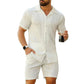 Conjunto de 2 piezas: Camiseta de manga corta y pantalones cortos de talle alto para hombres