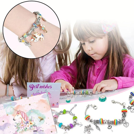 🎁 Kit para Crear Pulseras con Charms - Incluye Cuentas y Herramientas, Diseño Divertido para Regalo o Manualidades 👧📦
