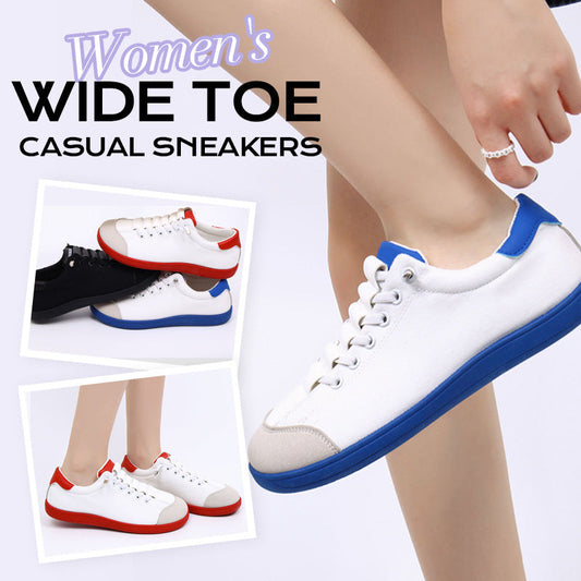 Zapatillas casuales con punta ancha para mujer