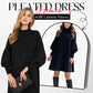 Vestido Plisado para Mujer con Mangas de Linterna Elegantes