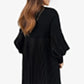 Vestido Plisado para Mujer con Mangas de Linterna Elegantes
