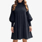 Vestido Plisado para Mujer con Mangas de Linterna Elegantes