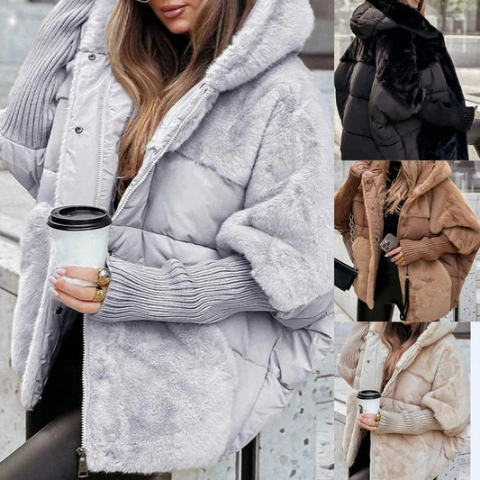 🔥Precalentamiento invernal: grandes descuentos🔥Abrigo oversize de punto con volumen para mujer: ¡un imprescindible para el invierno con diseño patchwork y máxima calidez! - Envío gratuito