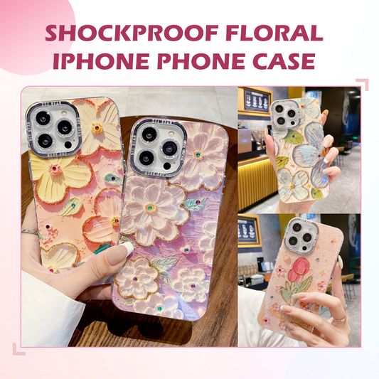 Funda antichoque con diseño floral para iPhone