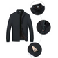 Chaqueta cálida con cremallera y color liso para hombre: 💪 ¡Antiarrugas, resistente al viento, a la lluvia y a la nieve! - Envío Gratuito