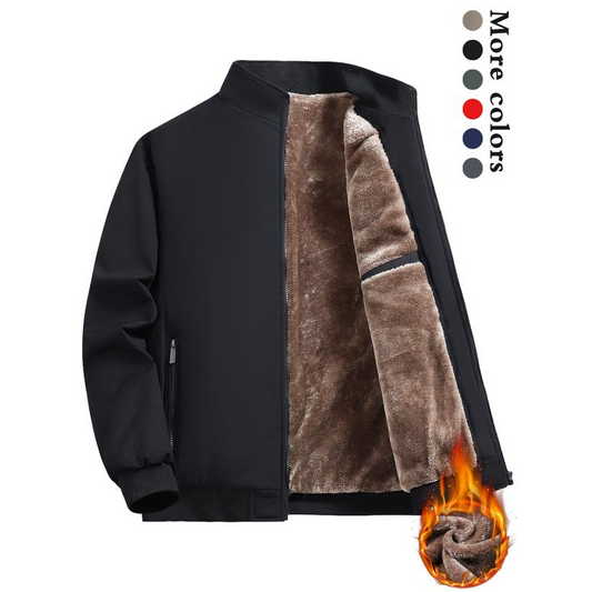 Chaqueta cálida con cremallera y color liso para hombre: 💪 ¡Antiarrugas, resistente al viento, a la lluvia y a la nieve! - Envío Gratuito