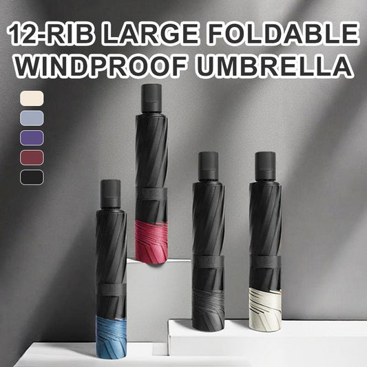 ☔Paraguas plegable grande de 12 varillas resistente al viento - COMPRA 2 ENVÍO GRATIS