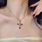 💜Súper rebaja – 50% de descuento 💜Collares con colgante de cruz de pedrería de colores