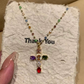 💜Súper rebaja – 50% de descuento 💜Collares con colgante de cruz de pedrería de colores