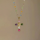 💜Súper rebaja – 50% de descuento 💜Collares con colgante de cruz de pedrería de colores