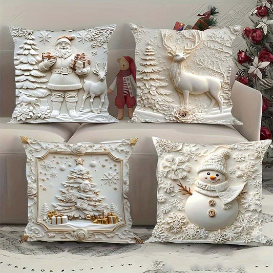 🎄 ¡OFERTA NAVIDAD! 50% en TODO + 🎁❄️🎅Elegantes fundas de almohada decorativas navideñas