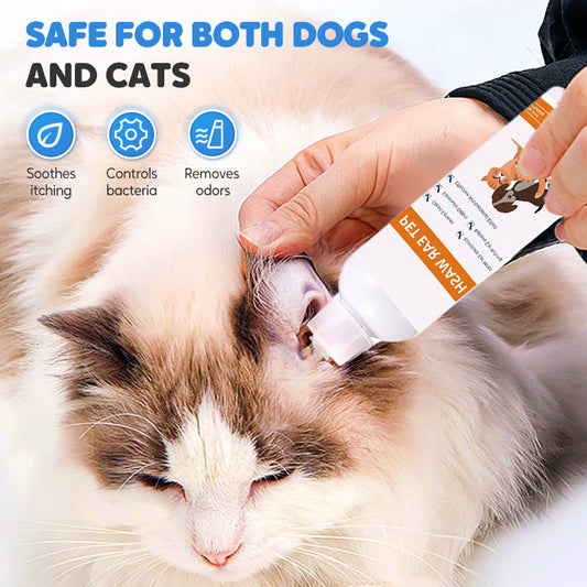 🔥Oferta especial 2025🔥 Limpiador de oídos para mascotas: fórmula suave con aloe calmante para perros y gatos, previene infecciones y olores 🌿👂