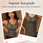 Top térmico sin mangas de jacquard para mujer con sujetador integrado