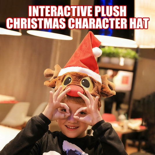 Gorro Interactivo de Peluche con Personaje Navideño